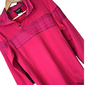 SWIX‎ Women's L Pink 1/4 Zip Pullover Ski Outdoor Winter Top Thumbholes Stretch